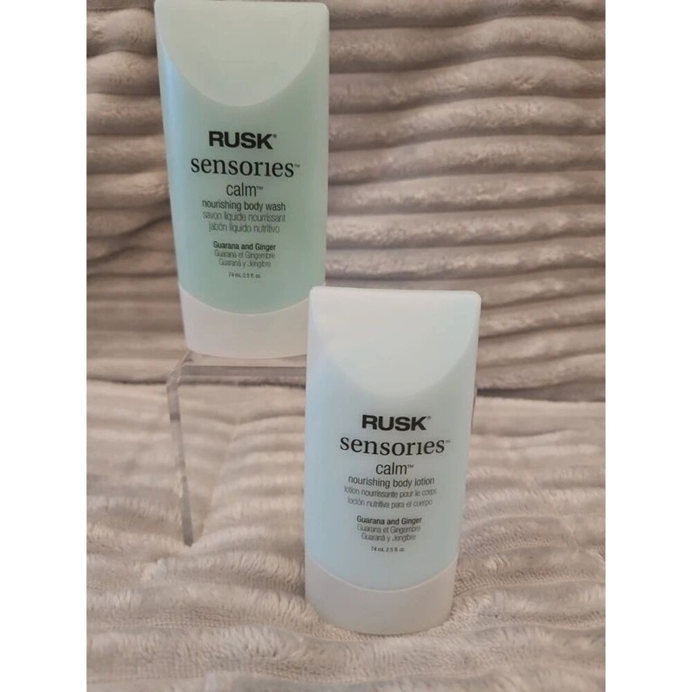 RUSK Sensories Calm Body Wash & Body Lotion Guarana Ginger 2.5 oz 2 Pc Set